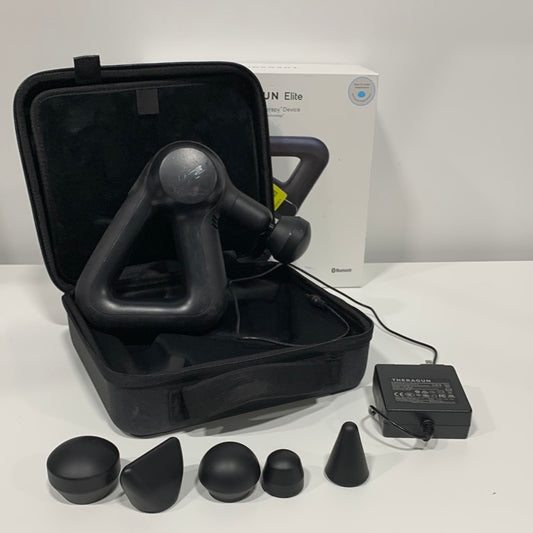 Used Theragun ELITE Professional Handheld Percussive Therapy Device Portable Deep Tissue Massager Black
