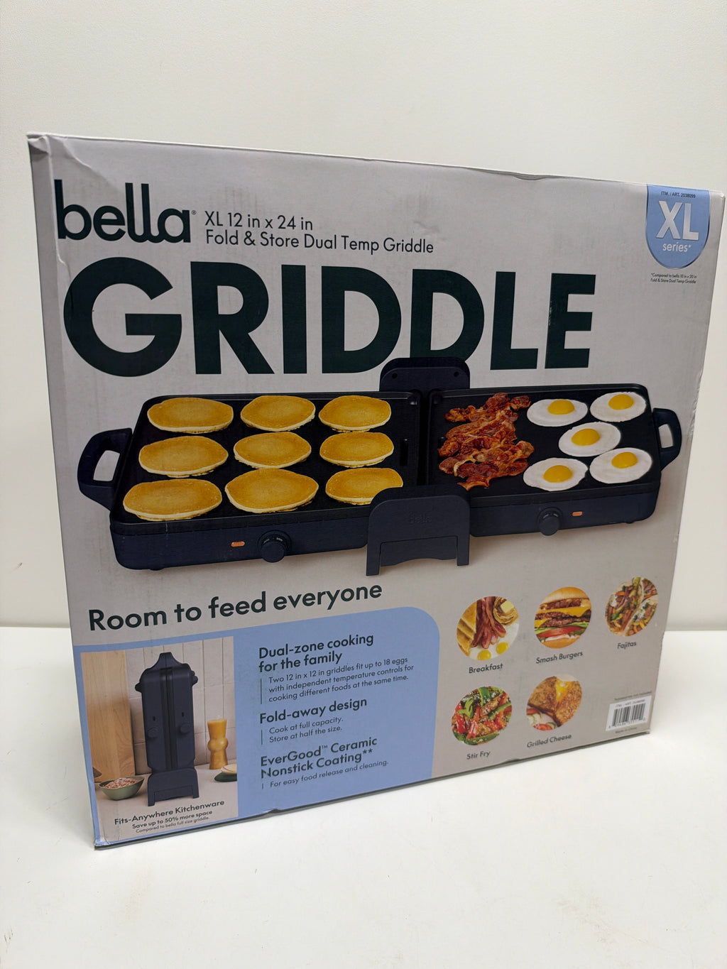 bella 12"x24" XL Fold and Store Griddle