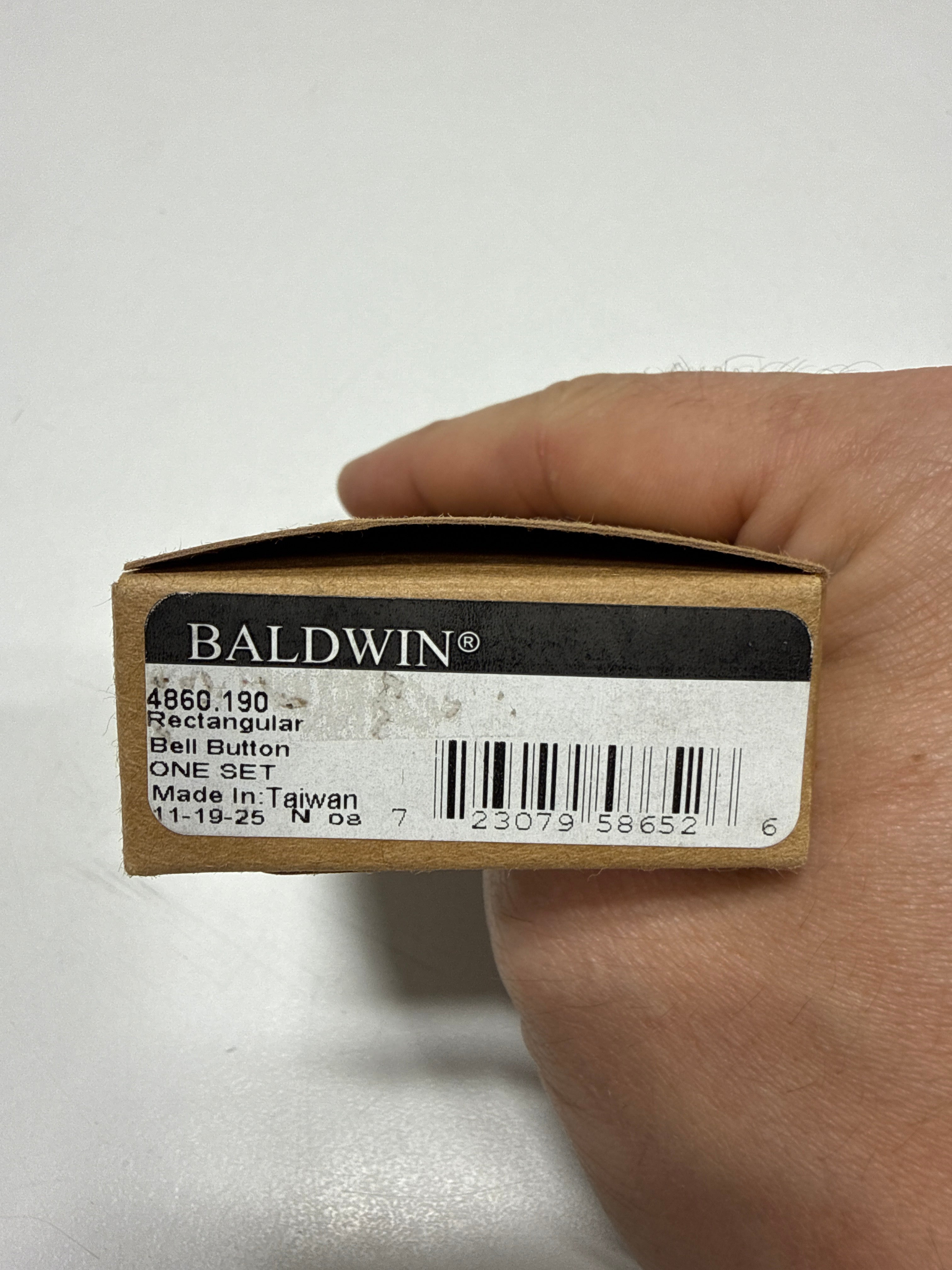 Baldwin 4860190 Baldwin 4860 3" x 1-1/2" Illuminated Rectangular Door Bell from The Estate Collection