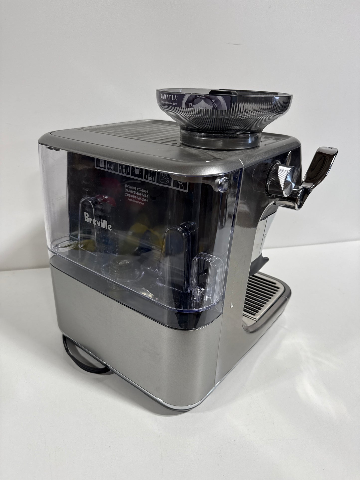 Scratch & Dent Breville the Barista Touch Impress Espresso Machine with Grinder & Milk Frother, Espresso Maker with Assisted Tamping, Cappuccino & Latte Machine