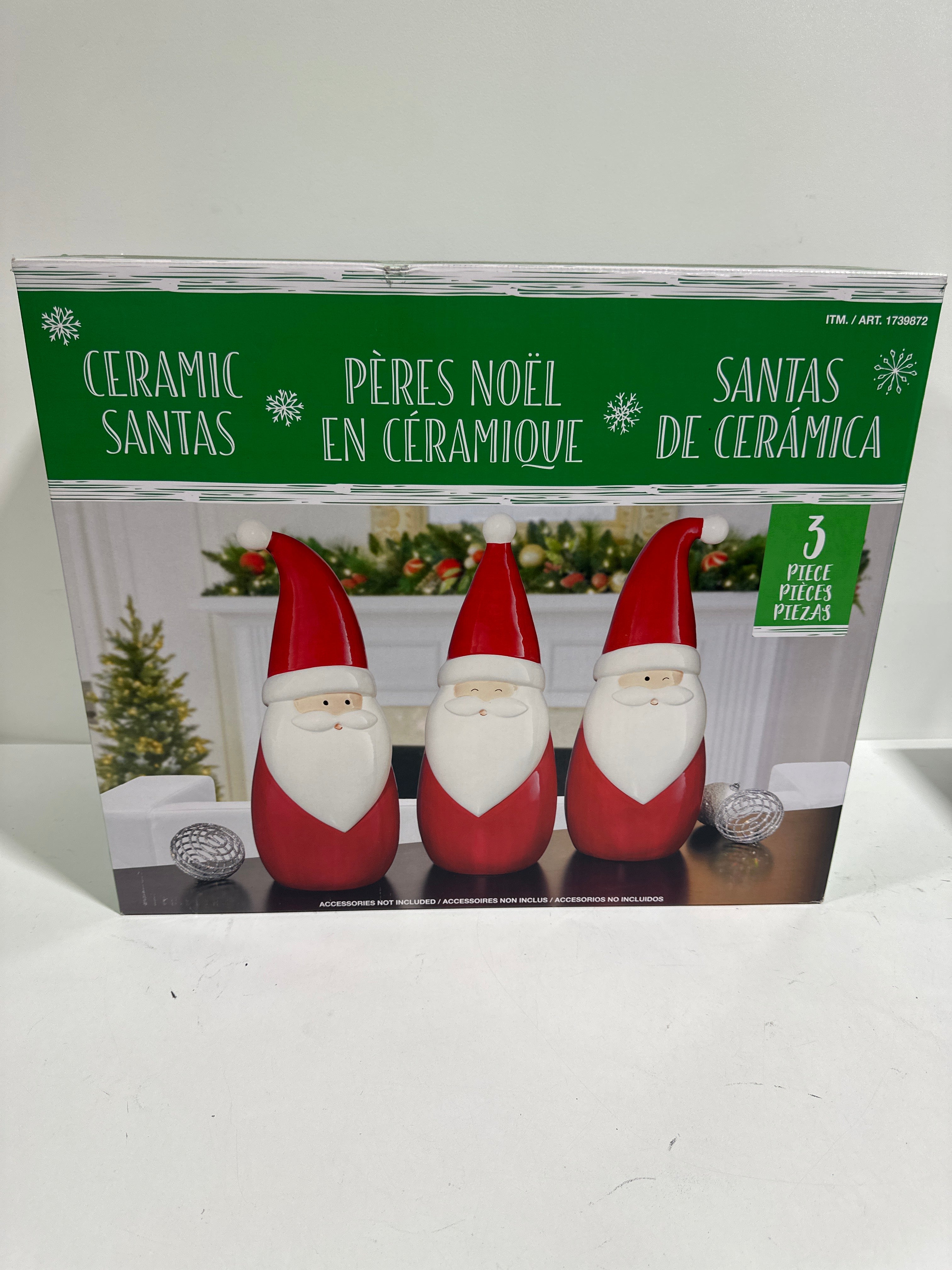 Ceramic Santa 3 Piece Set - *Christmas & Seasonal