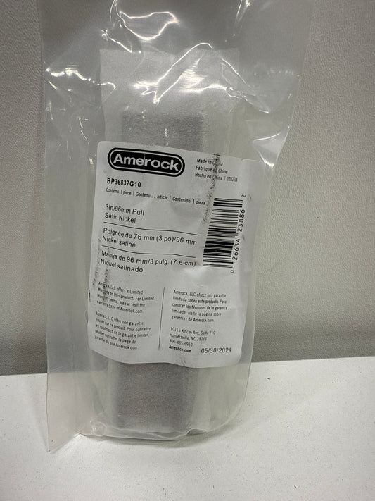 45 Allison by Amerock BP36837G10 Status 3-3/4 in 96 Mm Center-to-Center Satin Nickel Cabinet Pull