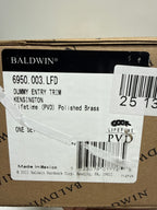 Baldwin 6950.LFD Kensington Left Hand Dummy Handleset Trim Set Lifetime Polished Brass - *Tools Hardware & Misc