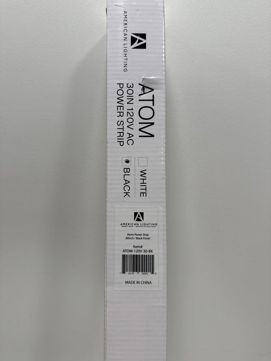 American Lighting ATOM-120V-30 Undercabinets 30" Long 3 Outlet Low Profile Power Strip Black