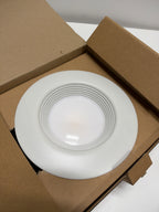 Progress Lighting P800019-CS Intrinsic 6" LED Recessed Baffle Trim with 5X Selectable Color Temperature Satin White