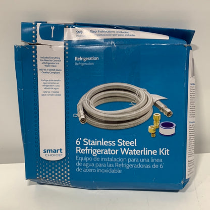 Smart Choice - Stainless-Steel Refrigerator Waterline Kit Required for Hook-Up - Silver