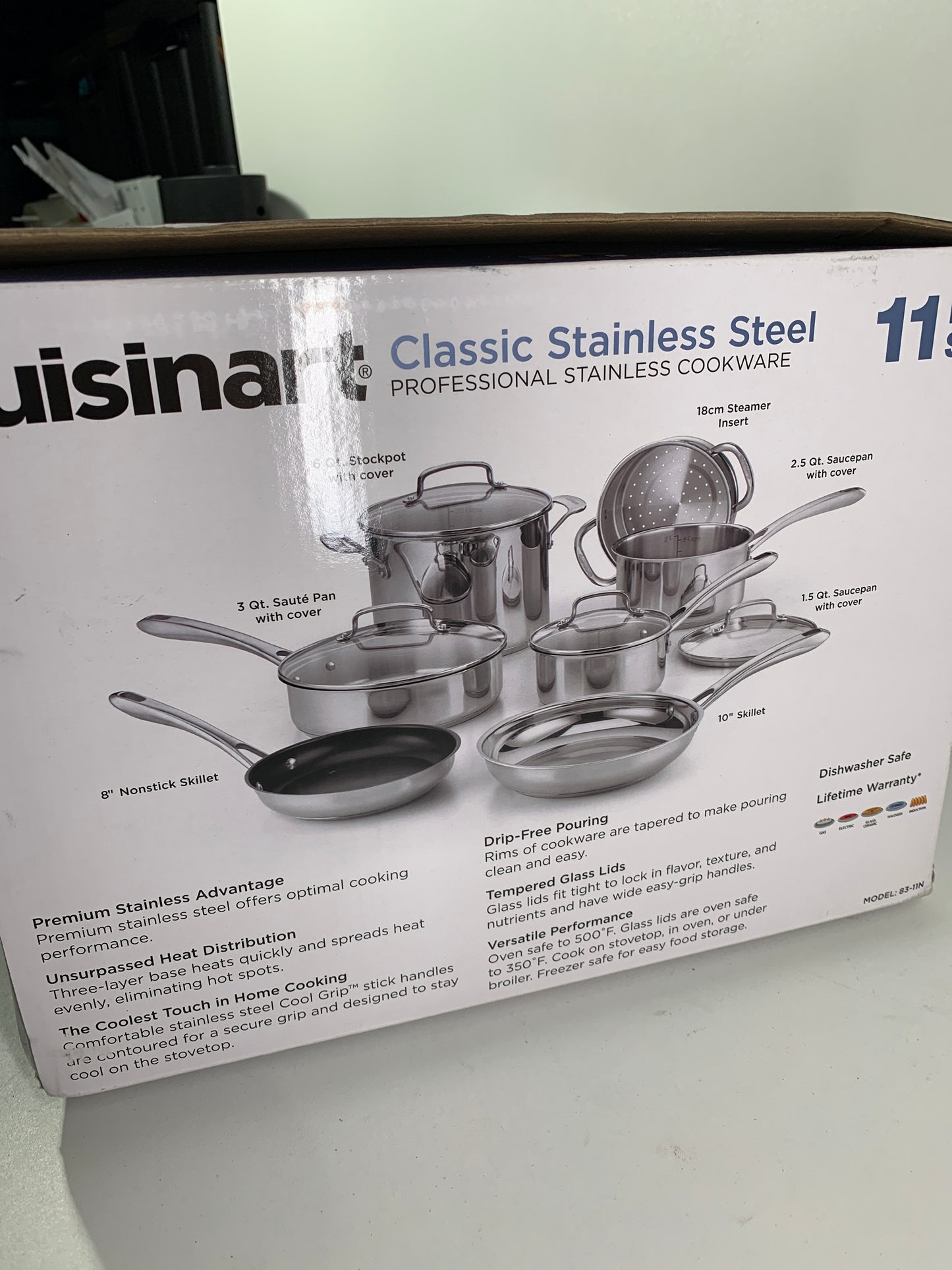 See Desc Cuisinart Classic 11pc Stainless Steel Cookware Set - 83-11N