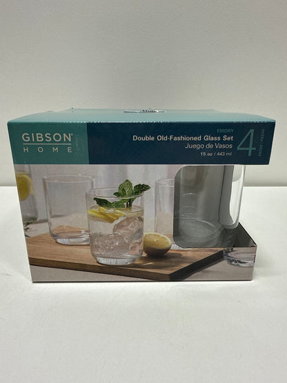 4 x Emory 15 Ounce Double Old Fashioned Clear Glass Set