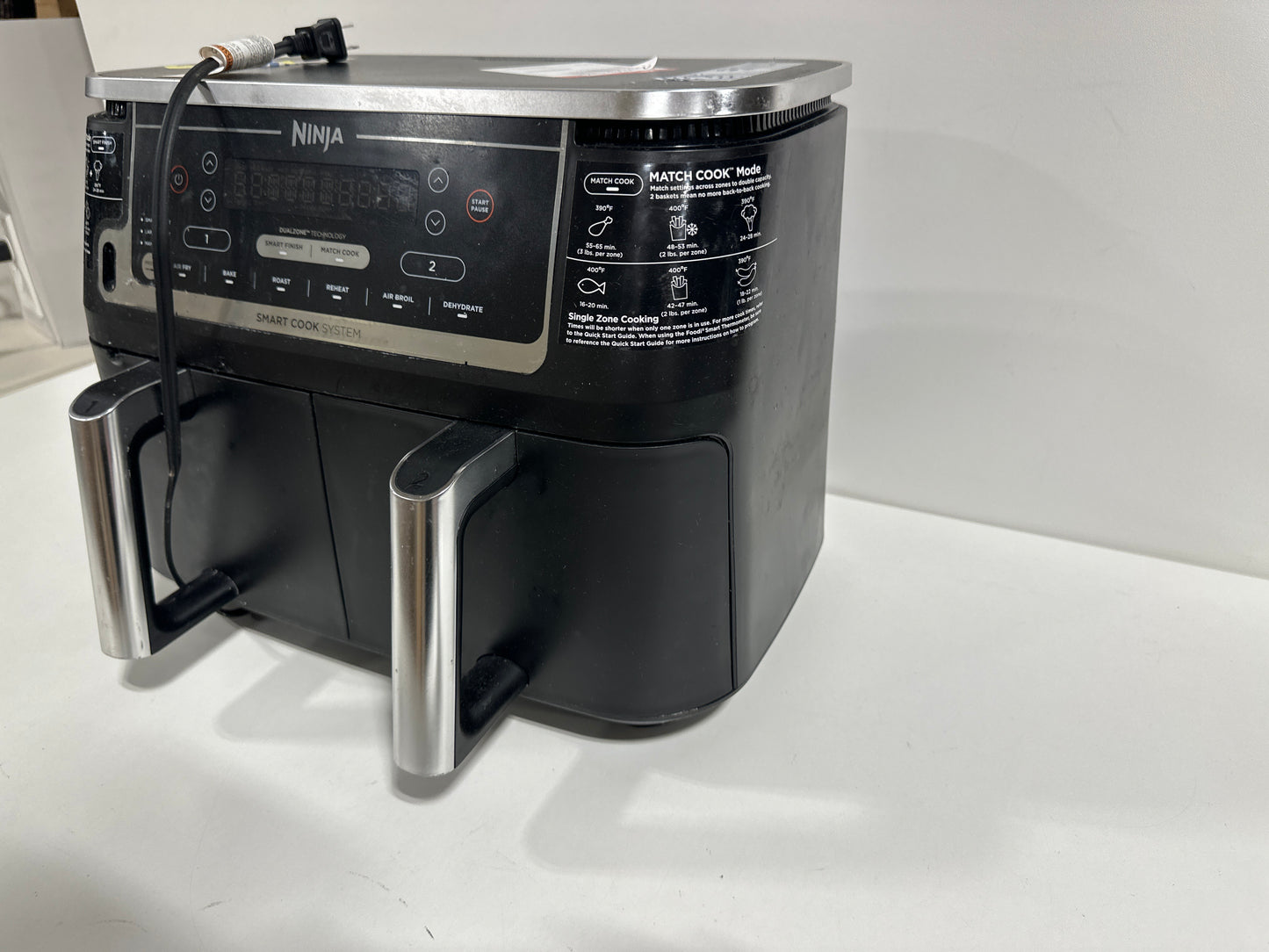 Used See Desc Ninja DZ550 Foodi 10 Quart 6-in-1 DualZone Smart XL Air Fryer