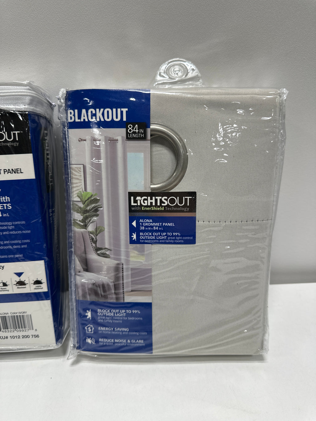 Pair Alona Ivory 38 in. W X 84 in. L Grommet Blackout Curtain