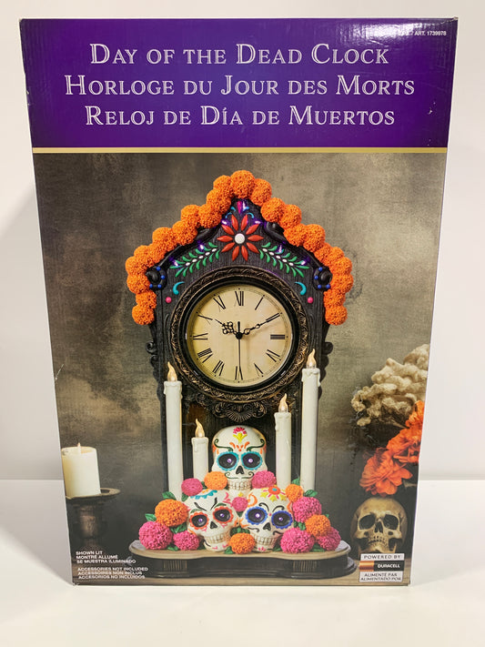 Day of The Dead Clock with Lights Kirkland