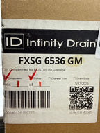 Infinity Drain FXSG 6536 36" FXSG 65 Linear Drain Kit with Solid Grate Gunmetal