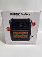 See Desc Chefman - ExacTemp 12 Quart 5-in-1 Air Fryer with Integrated Smart Thermometer 28 Presets - Black - *Kitchen