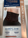 Copper Fit Elite Air Back Support Brace with Airflow Technology Adjustable Compression Straps Double Band One Size Fits