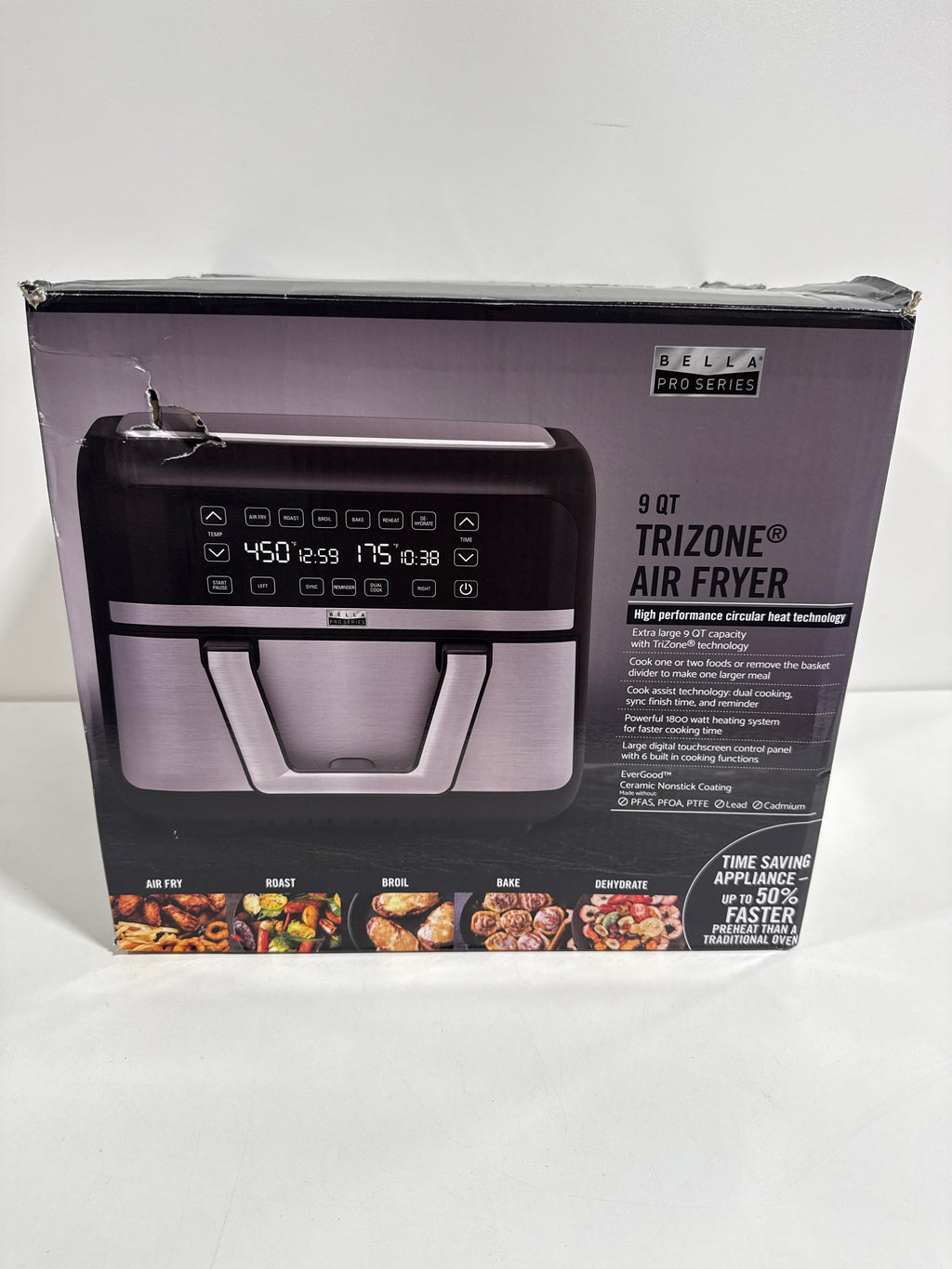 Bella PRO - 9-qt. TriZone Touchscreen Air Fryer with Dual Flex Basket - Stainless Steel - *Kitchen Appliances