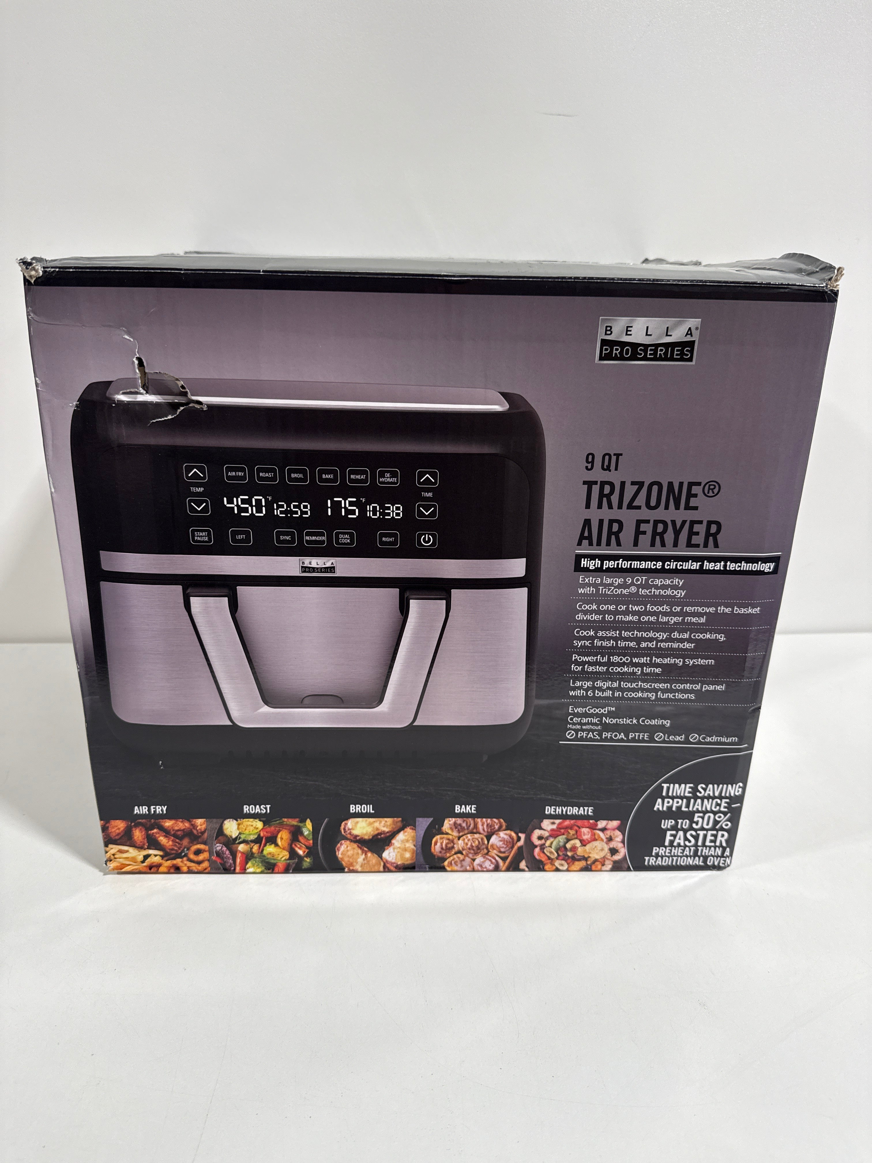 Bella PRO - 9-qt. TriZone Touchscreen Air Fryer with Dual Flex Basket - Stainless Steel - *Kitchen Appliances