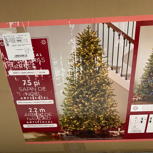 Kirkland 7.5 ft Artificial Pre Lit LED White/Multi Color Christmas Tree