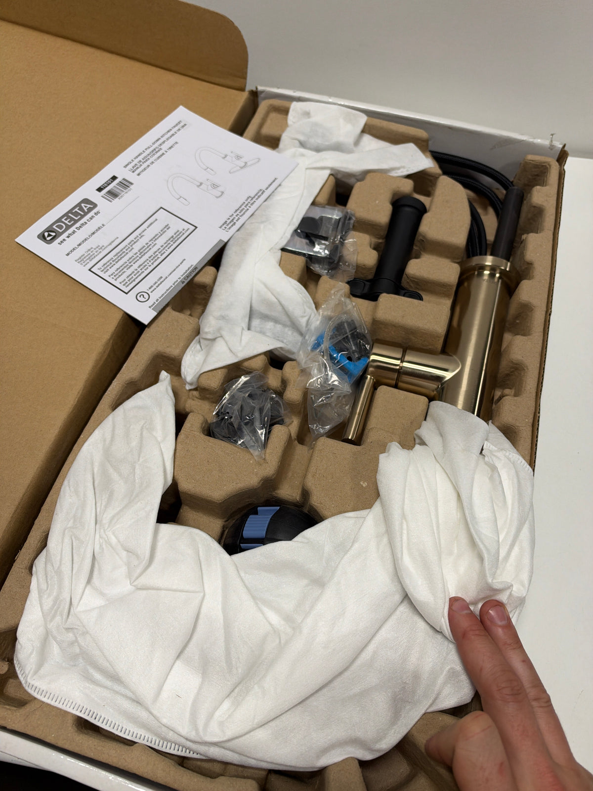 Delta 19868LF Nicoli 1.8 GPM Single Hole Pull Down Kitchen Faucet - Includes Escutcheon Champagne Bronze