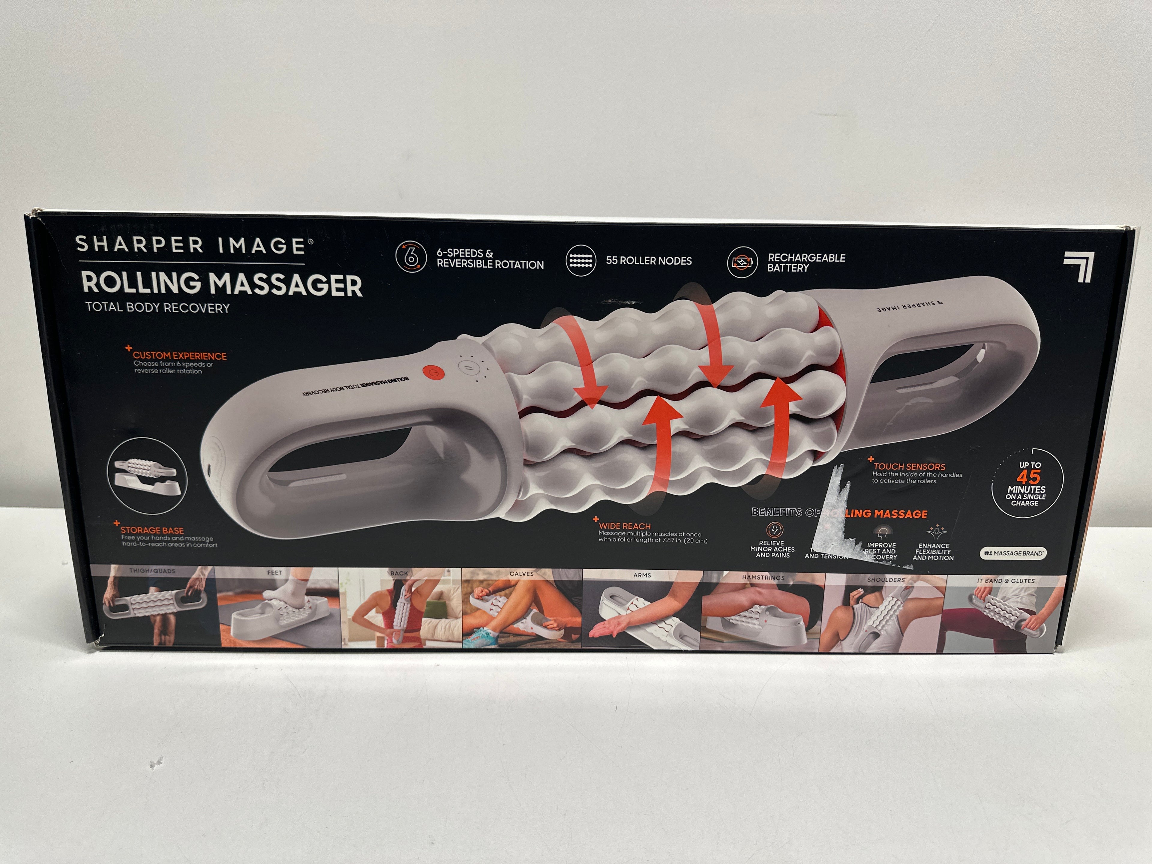 No Cord Sharper Image Rolling Massager Great For Whole Body