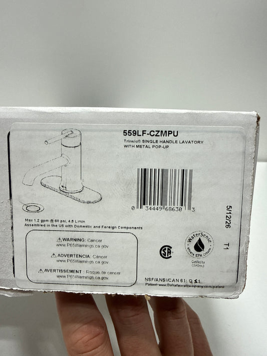 See Desc Delta Faucet Trinsic Single Hole Bathroom Faucet, Gold Bathroom Faucet, Single Handle Bathroom Faucet, Metal Drain Assembly, Champagne Bronze 559LF-CZMPU