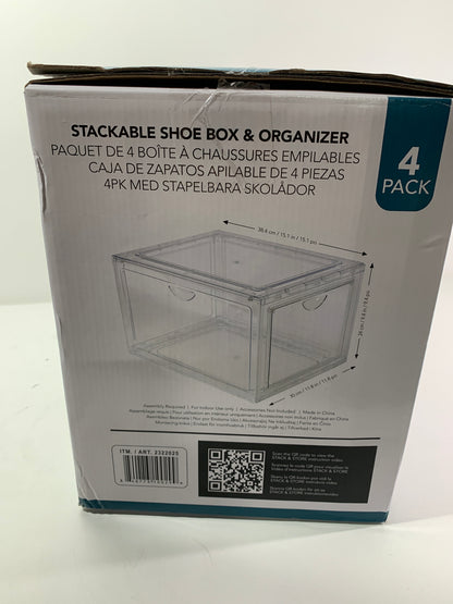 Kirkland Stackable Shoe Box & Organizer 4 Pack