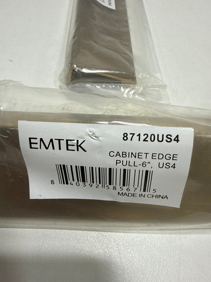 2 x Emtek 87120 Modern Edge 6 Center to Center Finger Cabinet Pull from the Contemporary