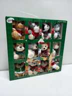 Opened Plush Ornament Advent Calendar, Set of 12