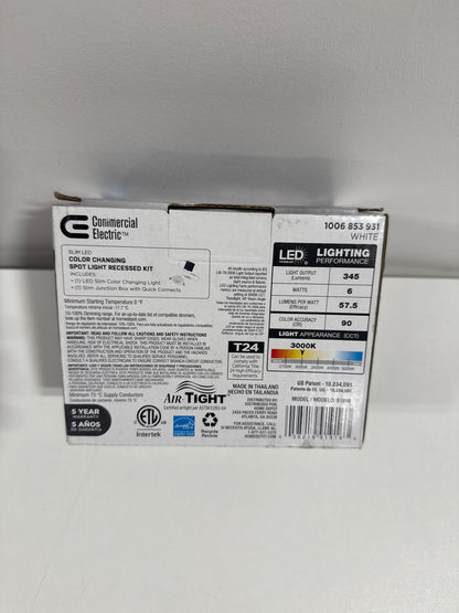 Ultra Spot Integrated LED 3 in Round Adj Color Temp Canless Recessed