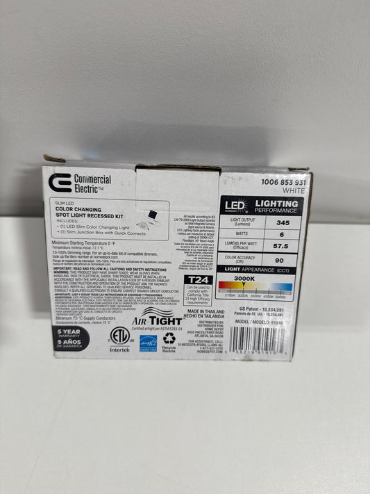 Ultra Spot Integrated LED 3 in Round Adj Color Temp Canless Recessed