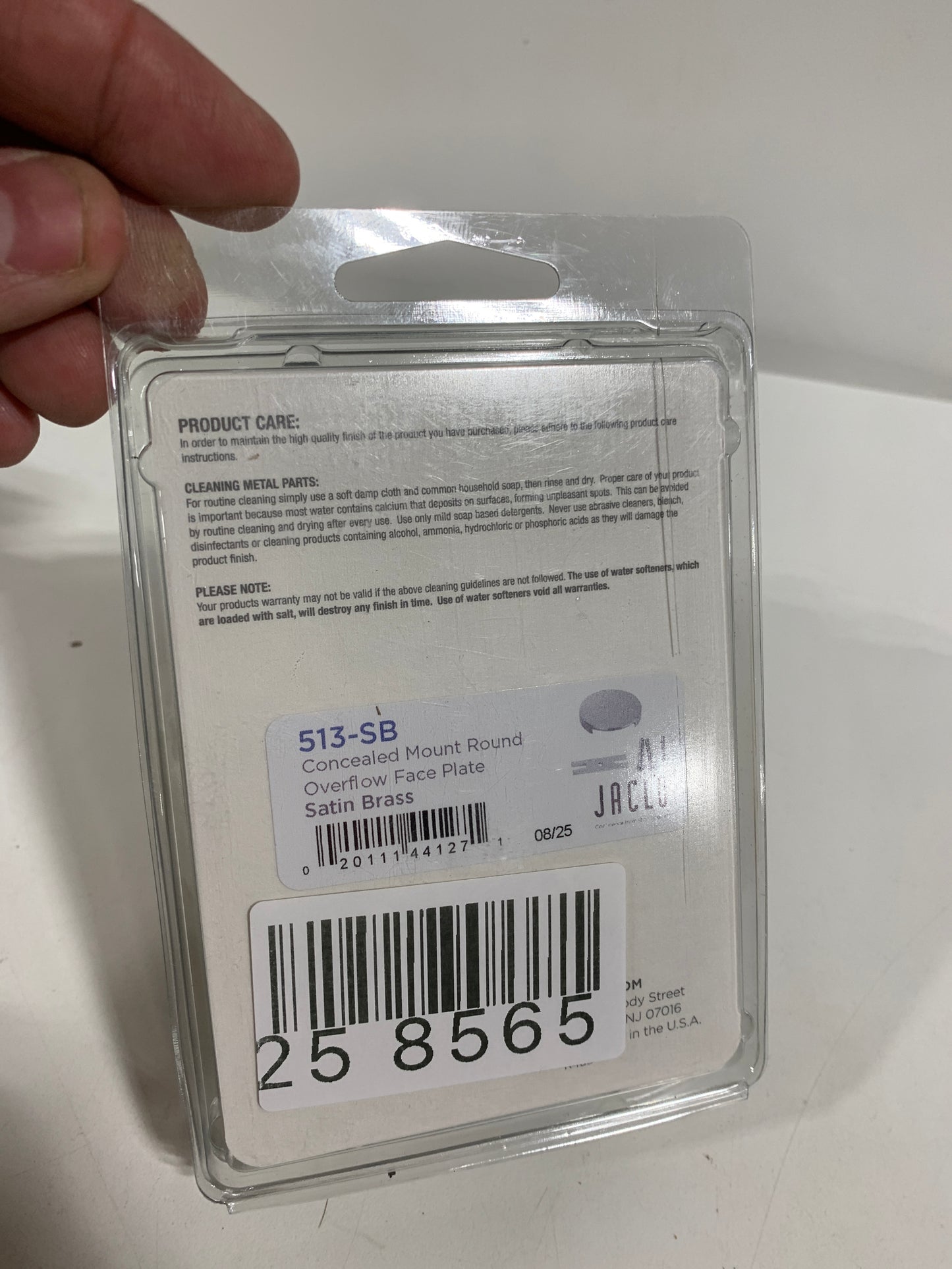 Jaclo 513-SB Round Overflow Faceplate with Concealed Mount