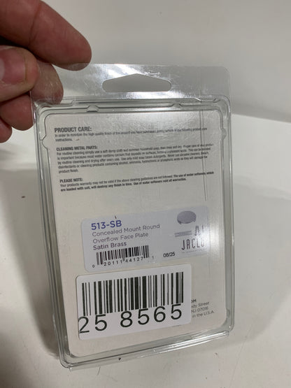 Jaclo 513-SB Round Overflow Faceplate with Concealed Mount