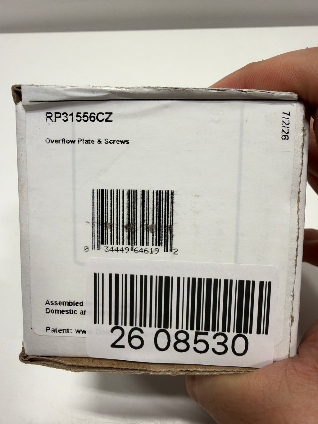 Delta RP31556 Replacement Overflow Plate with Screws Champagne Bronze
