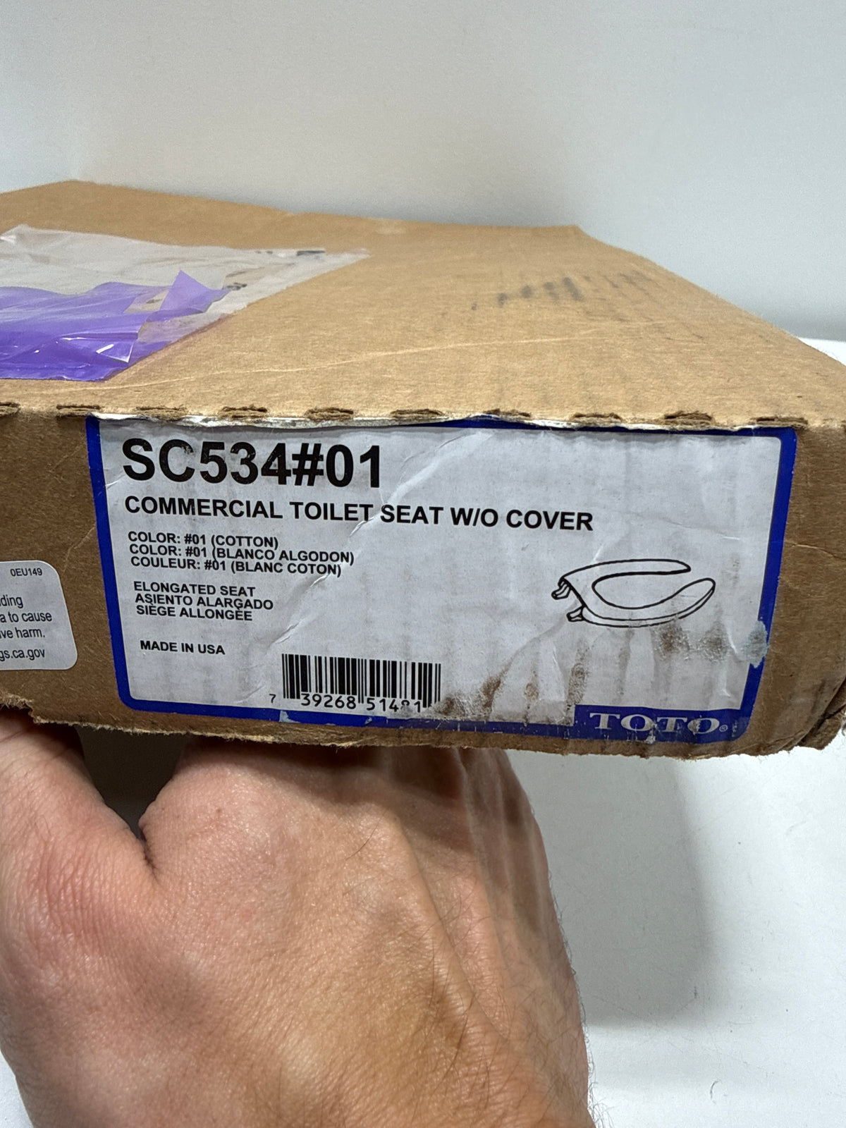 TOTO SC534 Commercial Elongated Open-Front Toilet Seat Cotton Toilets and Bidets Toilet Seats