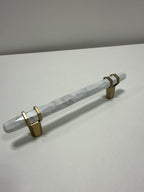 Amerock Carrione 5-1/16 inch (128 mm) Center-to-Center Marble White/Champagne Bronze Cabinet Pull, BP36649MWCZ
