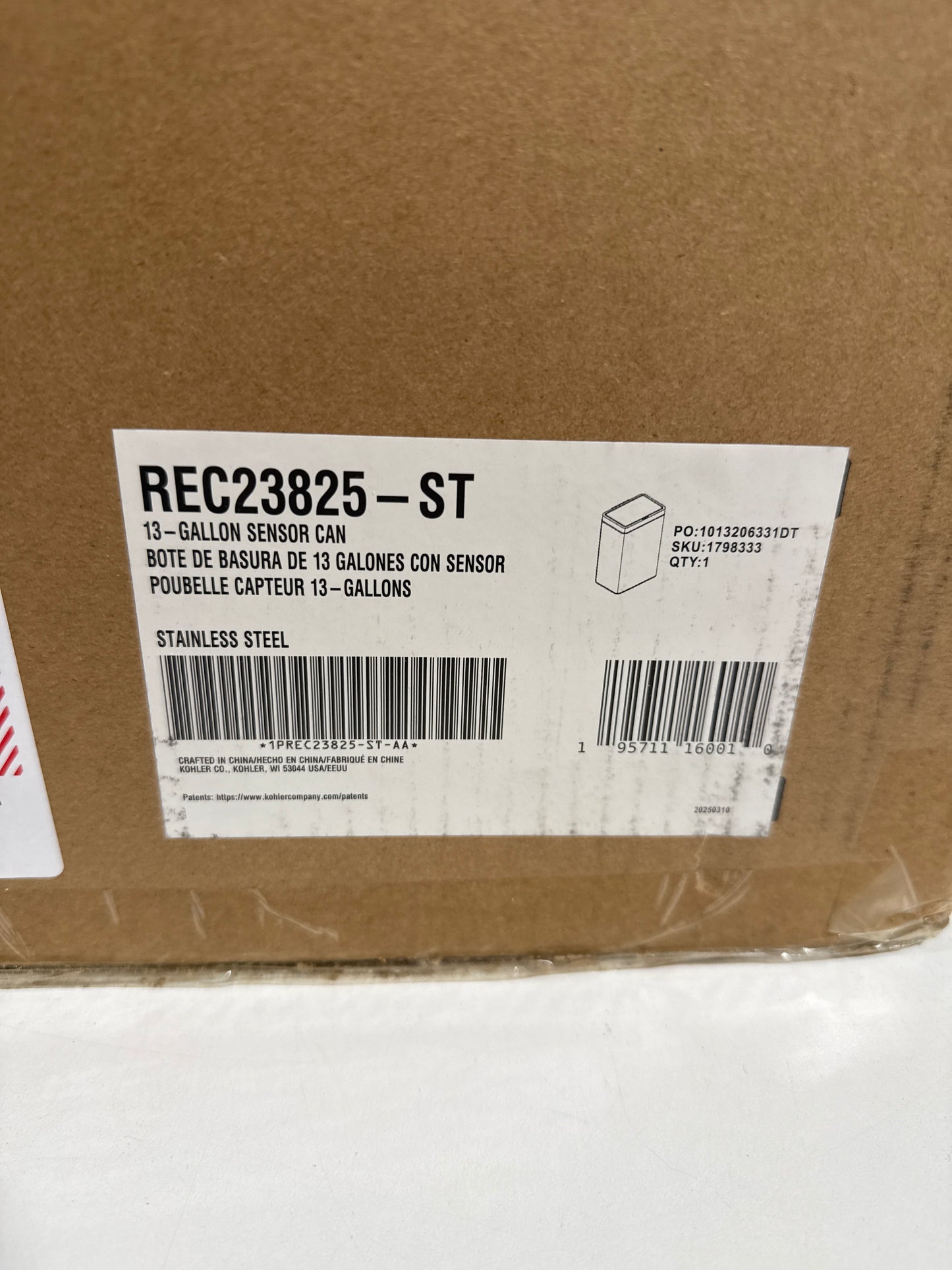 Dent Kohler 48L Motion Sensor Trash Can