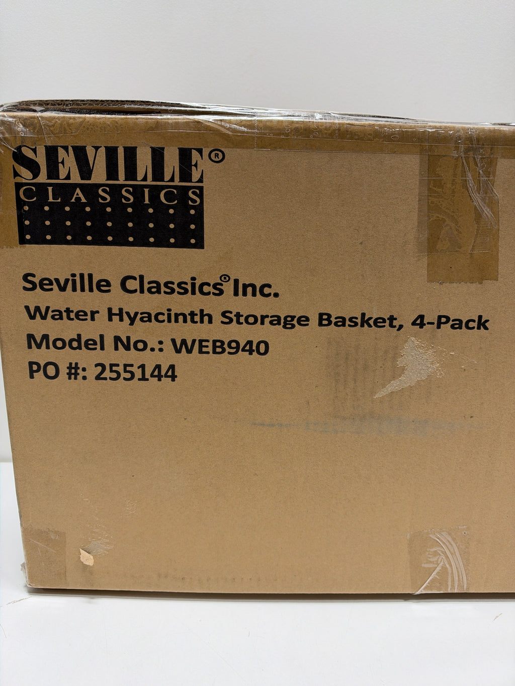 4 x Seville Classics Water Hyacinth Storage Basket