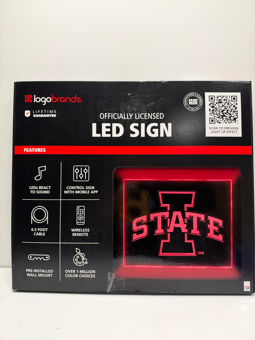 Logobrands Iowa State LED Sign 24" x 20"