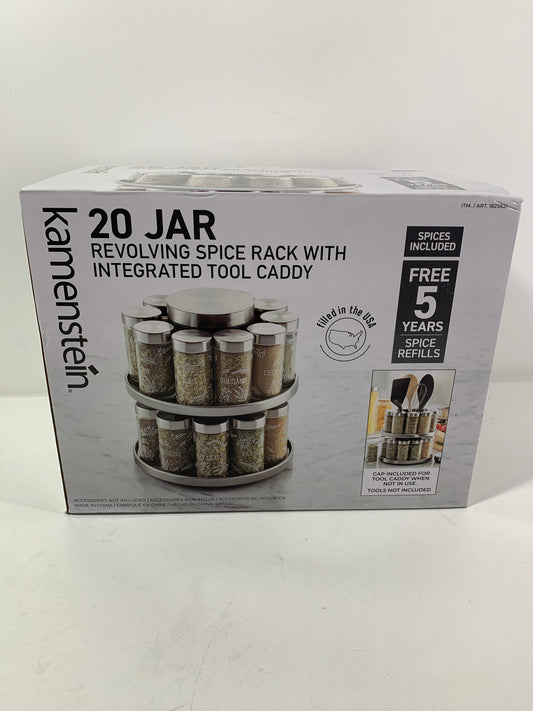 Kamenstein 20 Jar Revolving Spice Rack with Tool Caddy