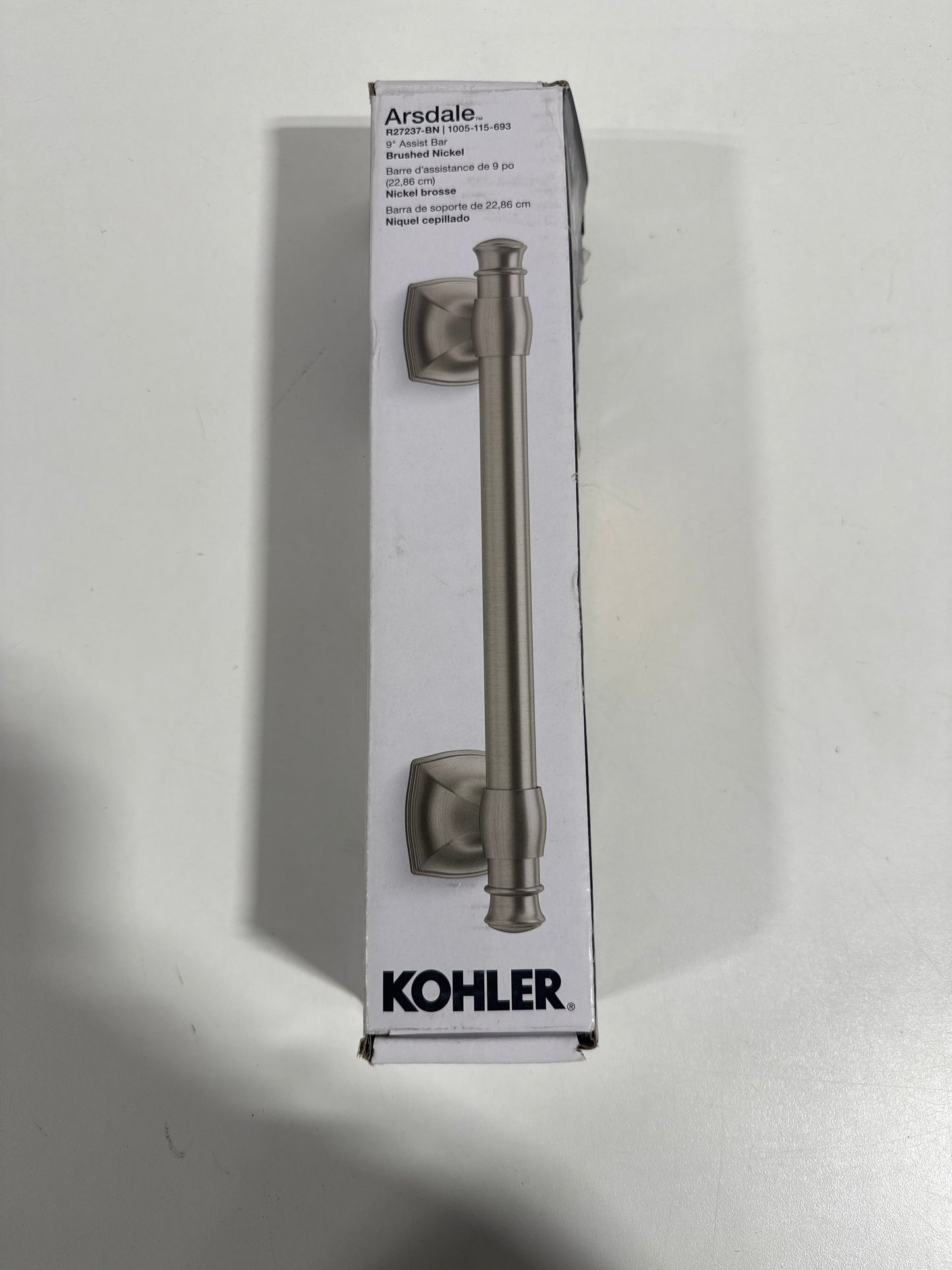 Scratch Arsdale 9 in. Grab Bar in Vibrant Brushed Nickel