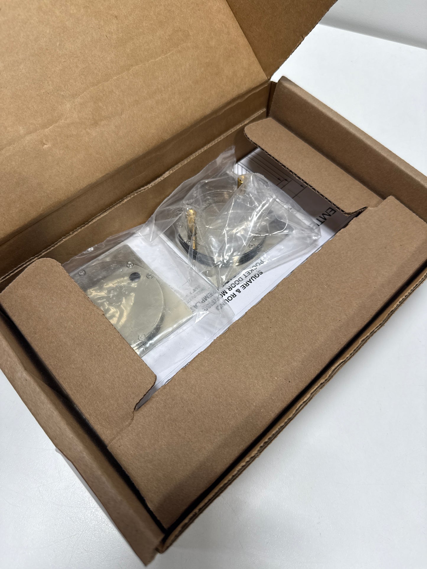 Emtek Square Passage Pocket Door Mortise Lock Model: 2184US14