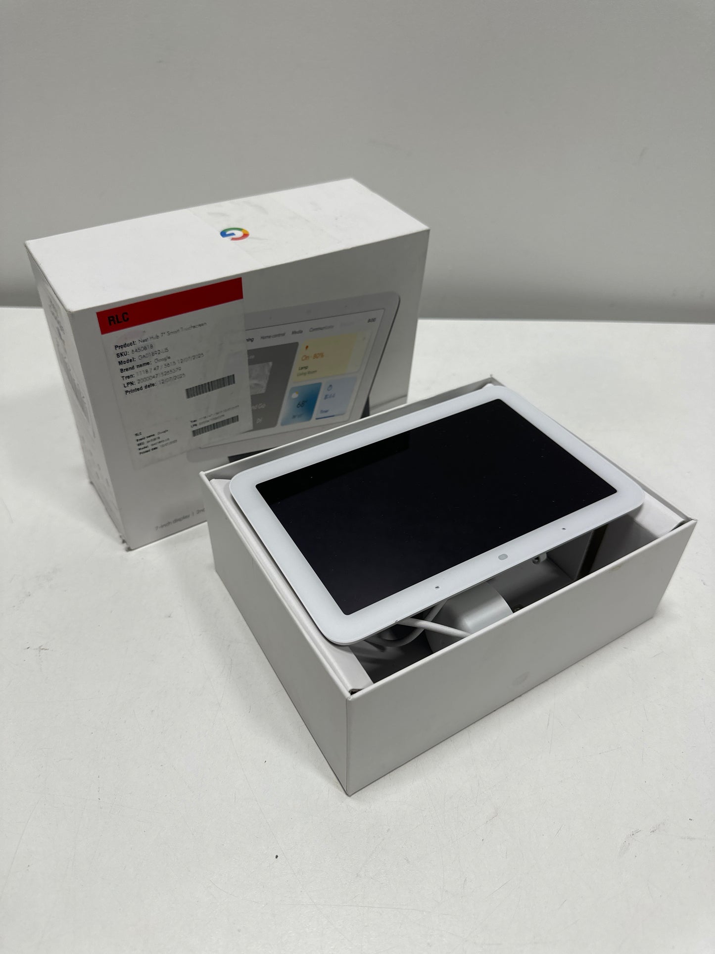 Used Google Nest Hub 7-inch Display 2nd Gen Ga01331-us - Chalk