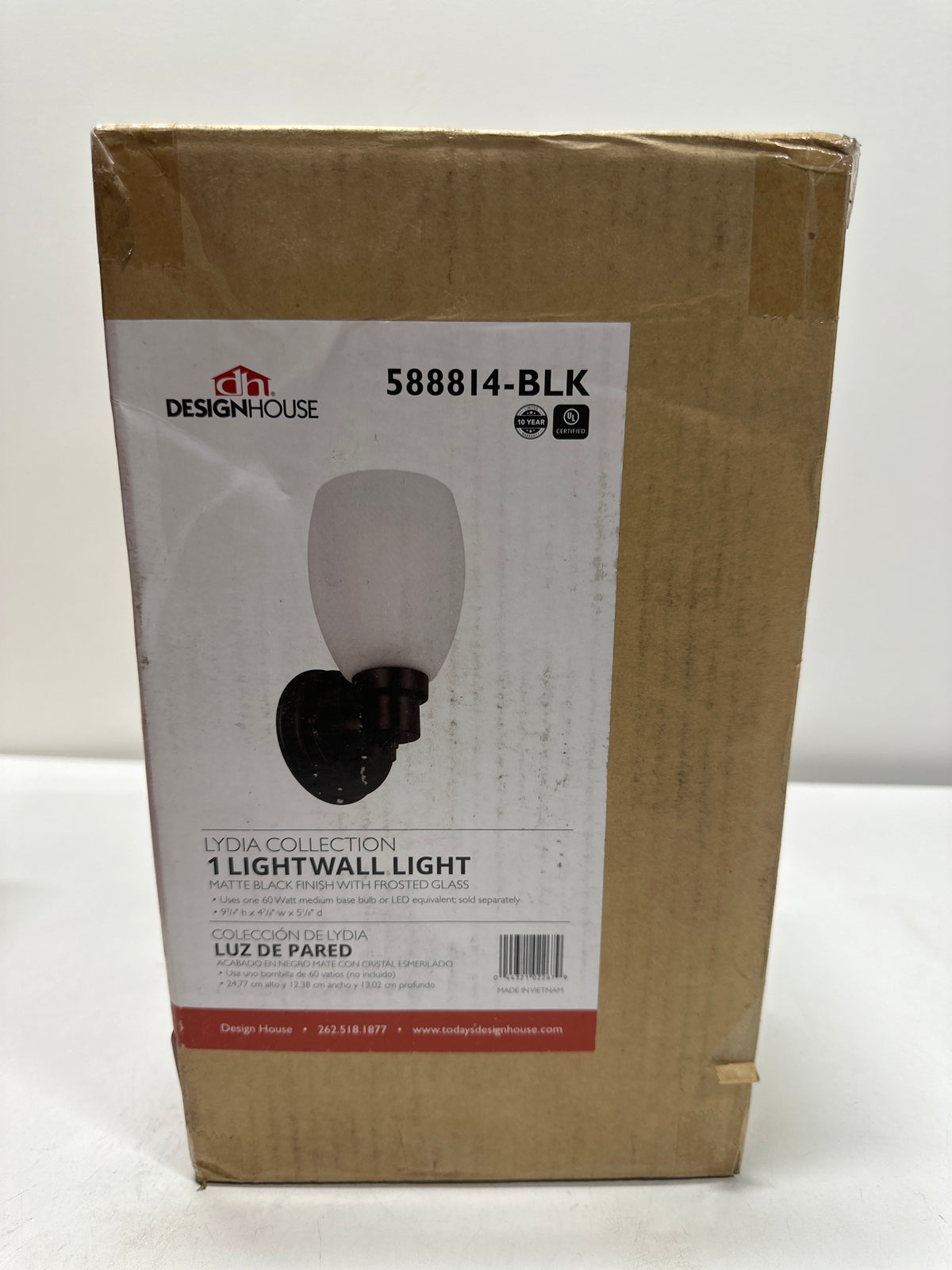 Design House 588814 Lydia 10" Tall Wall Sconce Matte Black Indoor Lighting Wall Sconces