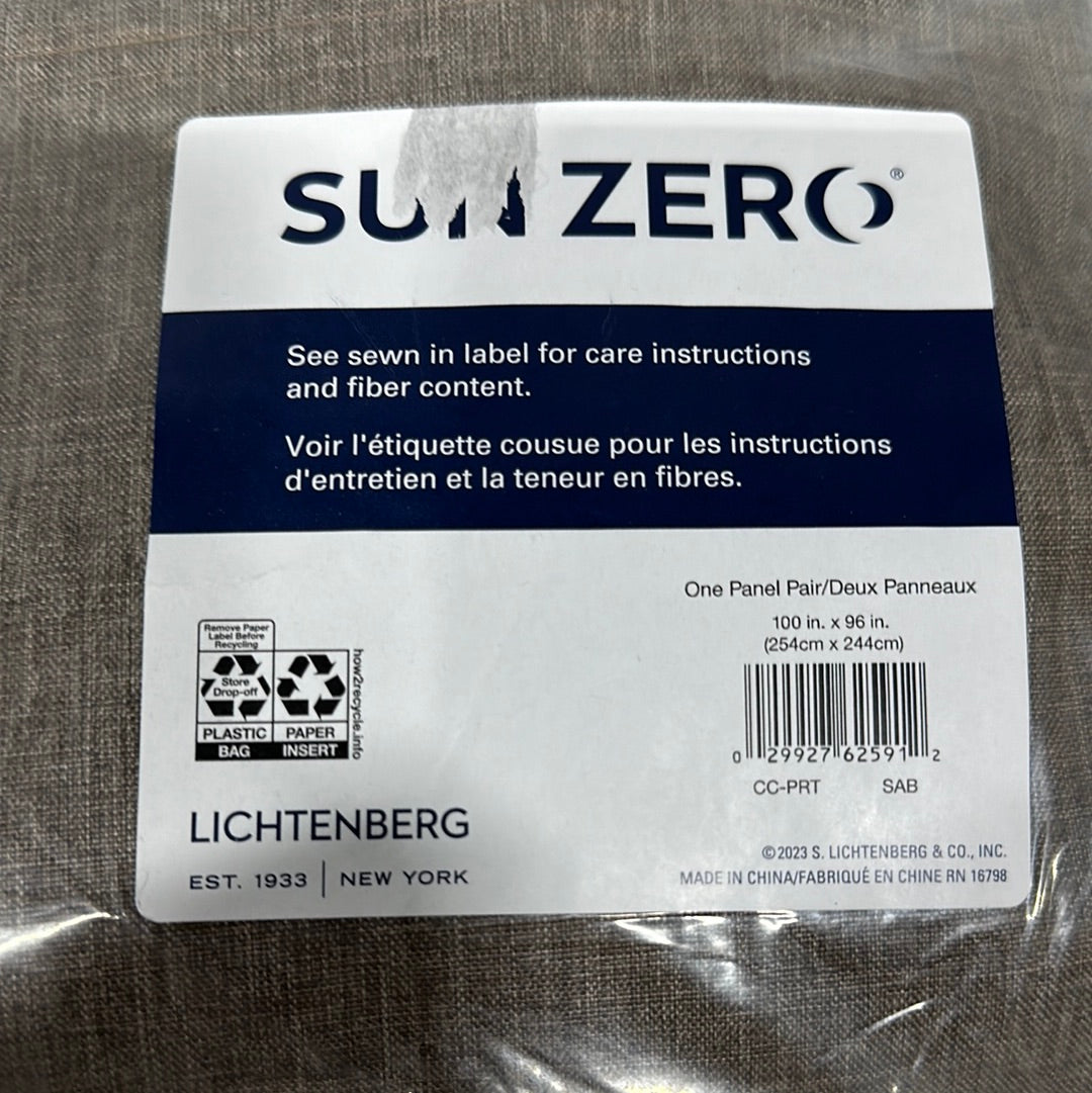 Sun Zero Pratt Tonal Texture Fleece Insulated 100% Blackout Window Cur ...