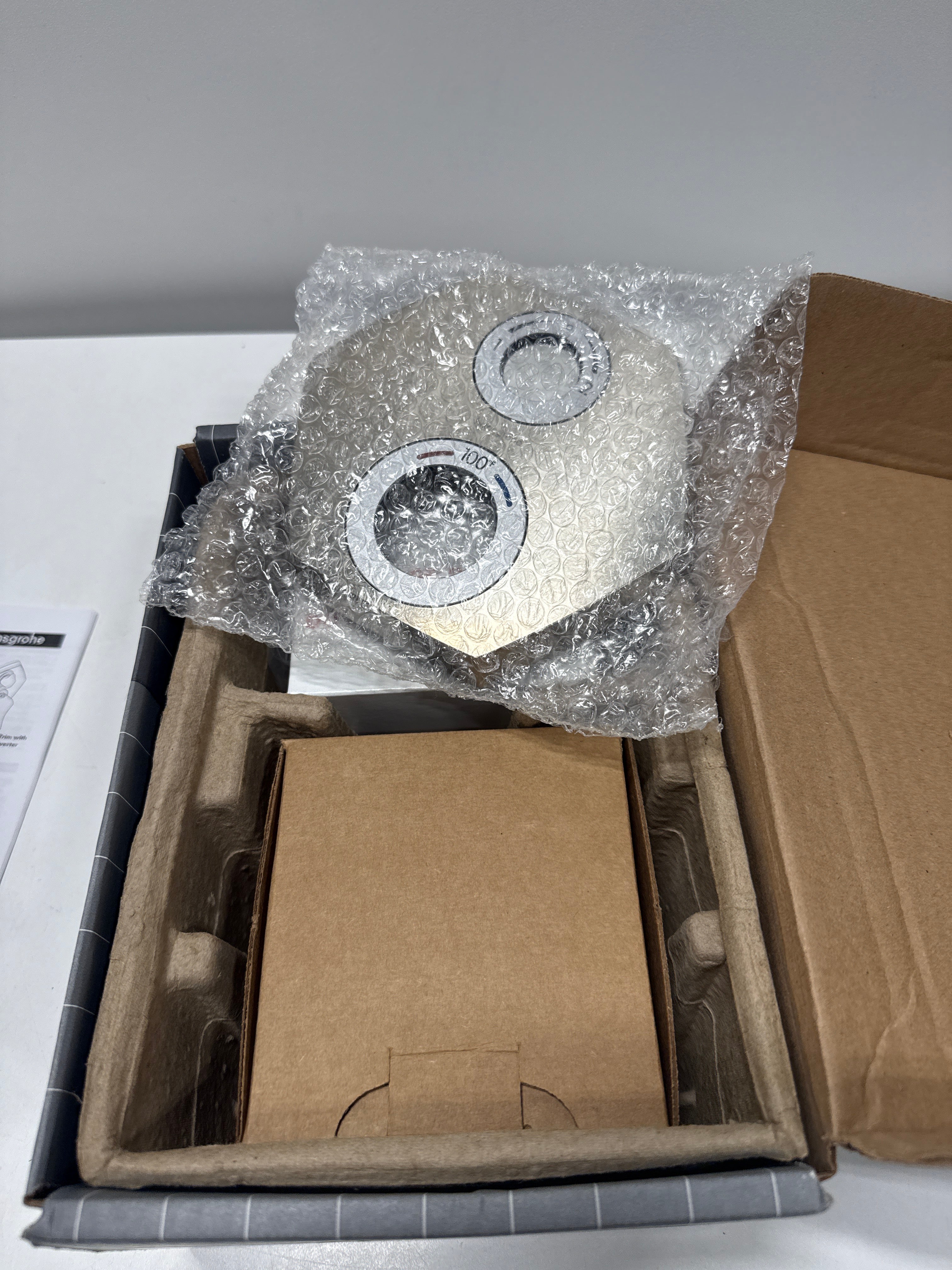hansgrohe Locarno Transitional Thermostatic Shower Valve Trim with Temperature Control and Diverter in Brushed Nickel, 04820820