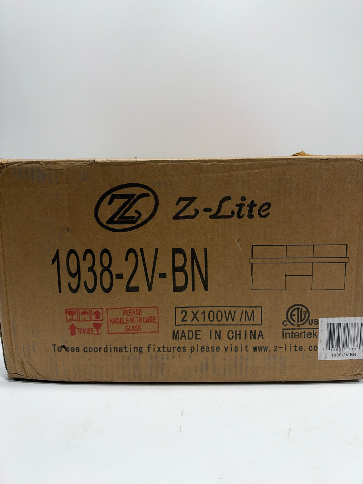 Z-Lite Bennington 14 Inch 2 Light Bath Vanity Light Bennington - 1938-2V-BN - Modern Contemporary