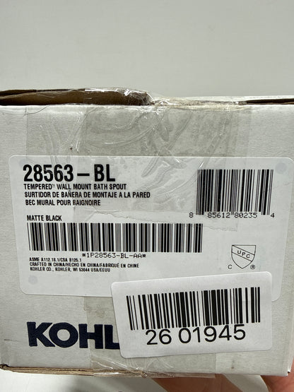 Kohler K-28563 Tempered 6-3/8" Integrated Diverter Tub Spout Matte Black