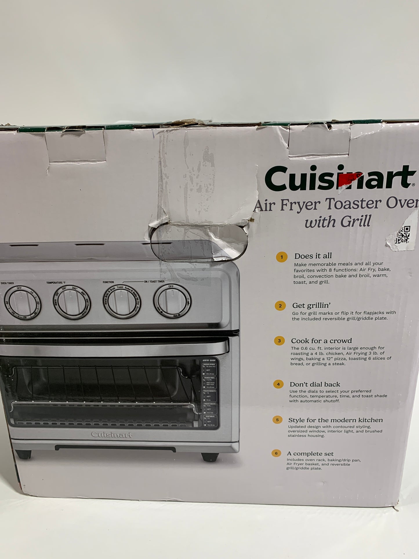 Cuisinart - 0.6 Cu. Ft. Air Fryer Toaster Oven with Grill - Stainless Steel