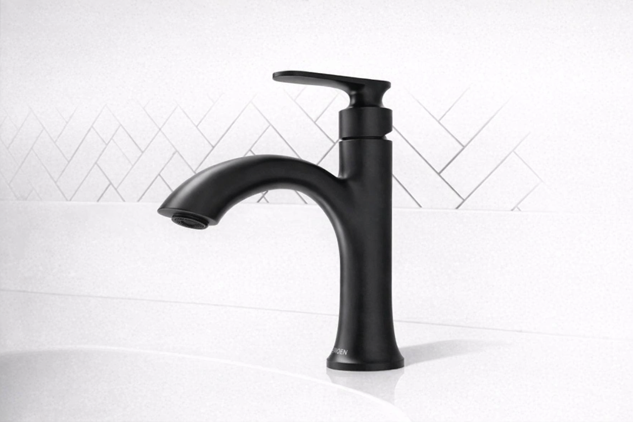 Moen Ellicott Single Handle Bathroom Faucet Matte Black Finish