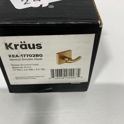 See Desc Kraus Ventus Double Robe Hook Brushed Gold