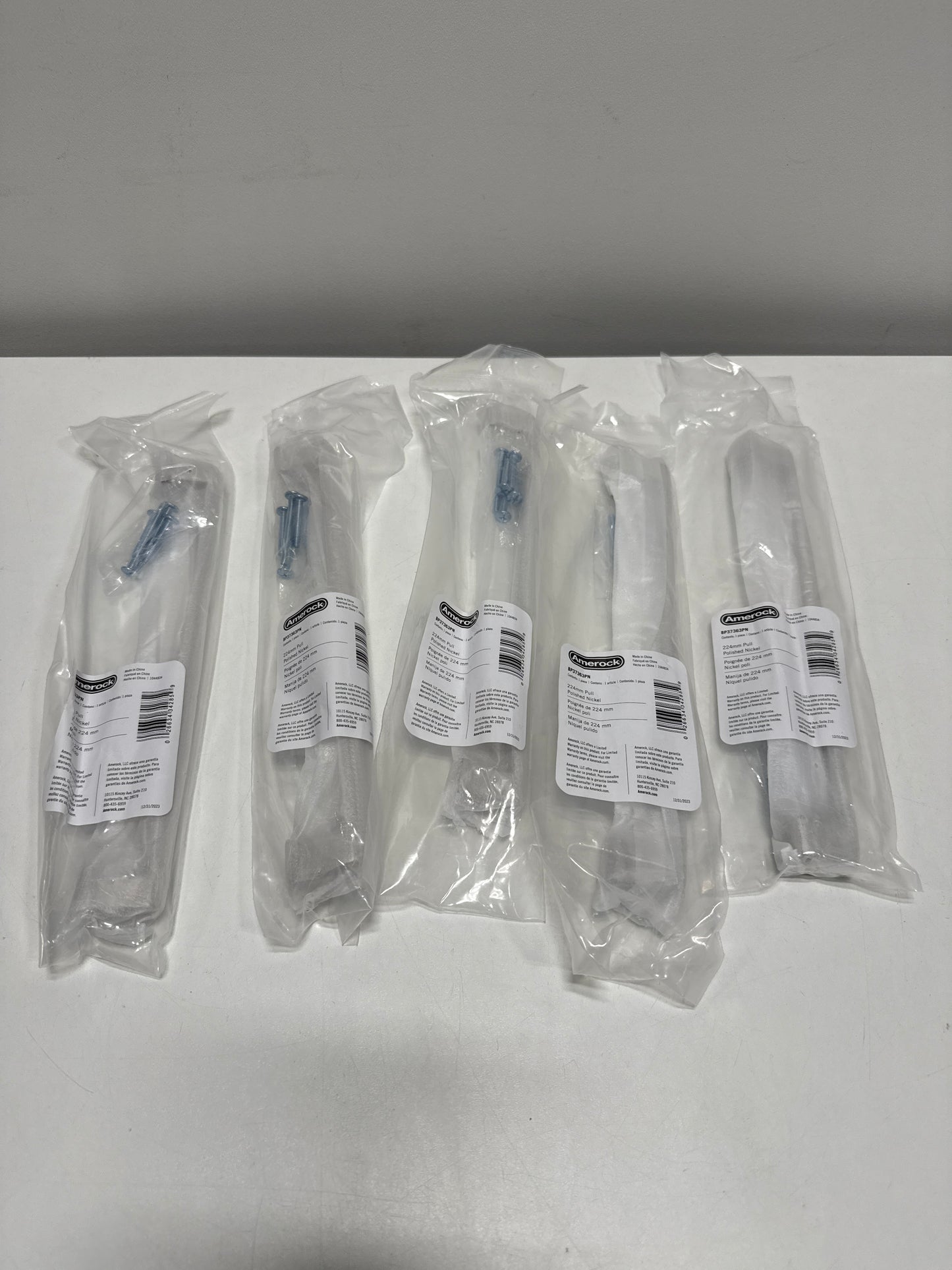 5 x Appoint 8-13/16 in. (224mm) Center-to-Center Polished Nickel Bar Cabinet Pull